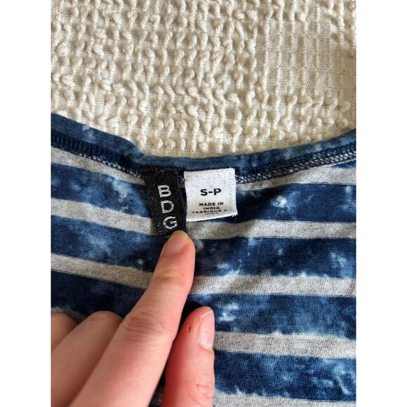 Blue & Gray BDG Striped Cropped Tank Top Acid Wash - Picture 5 of 9